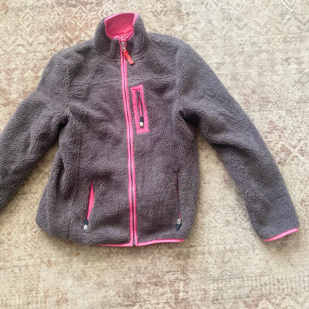 Gray and Pink Fleece Jacket